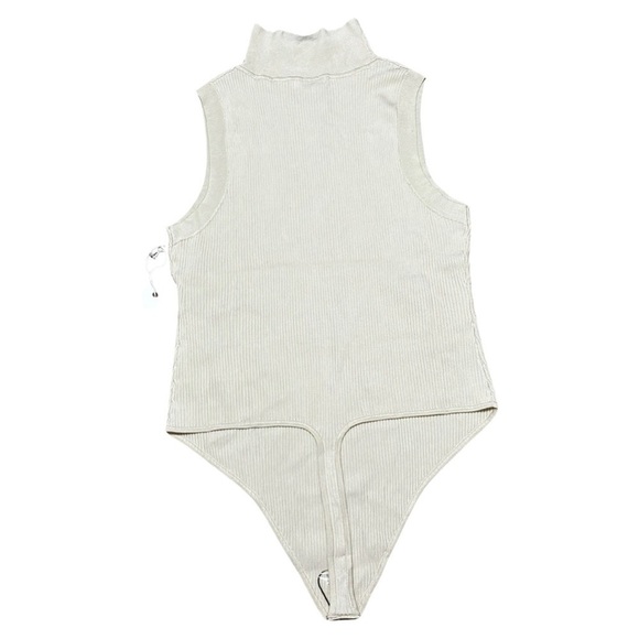 Good American ribbed cream turtleneck thong body suit XXL NEW - Picture 3 of 10